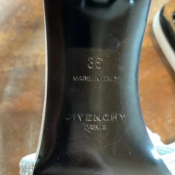 NEW | Givenchy G Cube Silver Embellished Satin Sandal Mule Italian‎ Size 35 - Picture 11 of 15